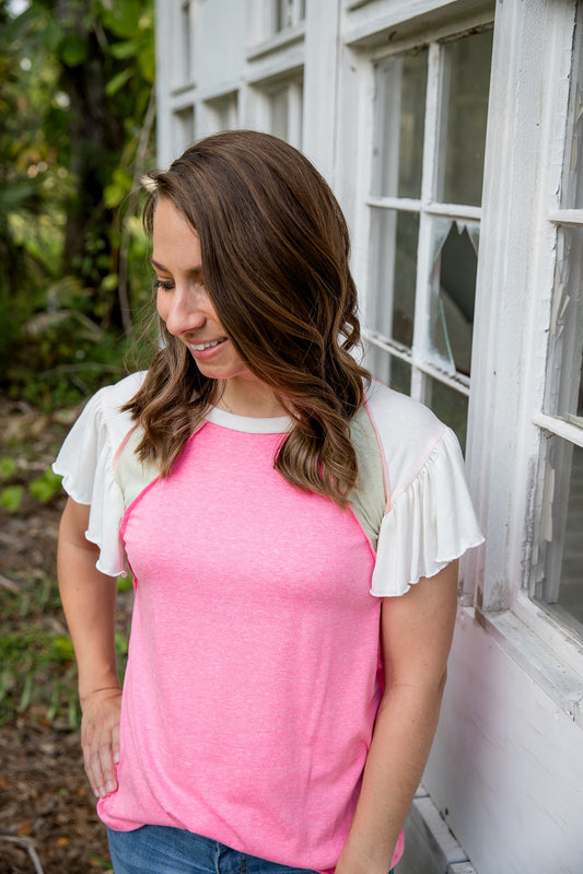 Flirty Flutter Sleeve Tee