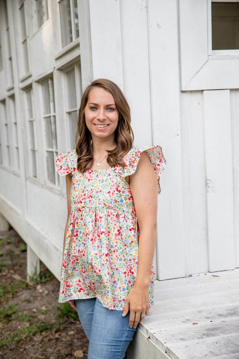 Wildflower Breeze Smocked Babydoll Top