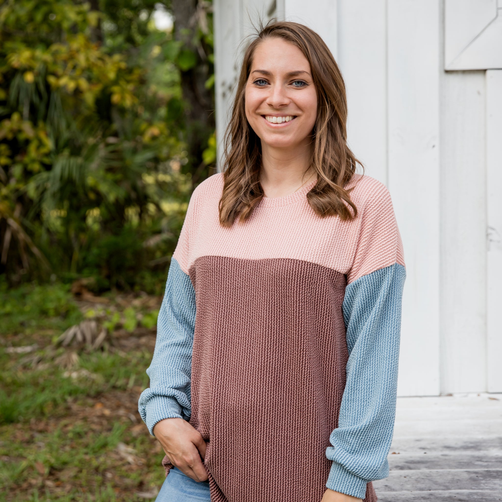 Cozy Colorblock Waffle Knit Sweater