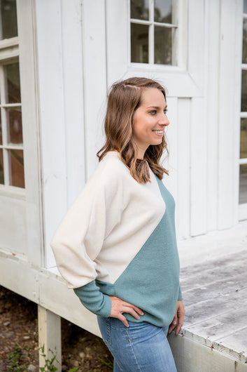 Cozy Contrast Color Block Pullover
