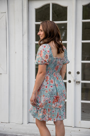 Floral Charm Smocked Mini Dress